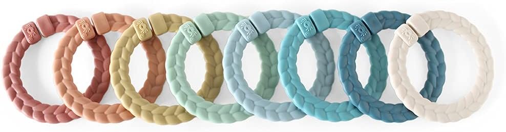 Itzy Ritzy Linking Ring Set – Set of 8 Braided, Rainbow-Colored Versatile Linking Rings – Attach to Baby’s Car Seat, Stroller & Activity Gym to Keep Toys Nearby – Rainbow