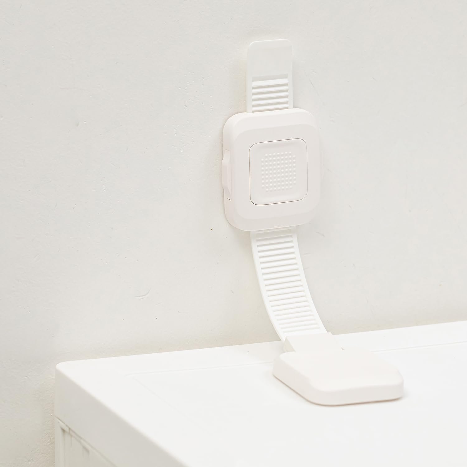 YEYA Upgraded No Drill Furniture Anchors for Baby Proofing, Anti-Tip Adjustable Straps, Strong Adhesive Backing 4 Pack