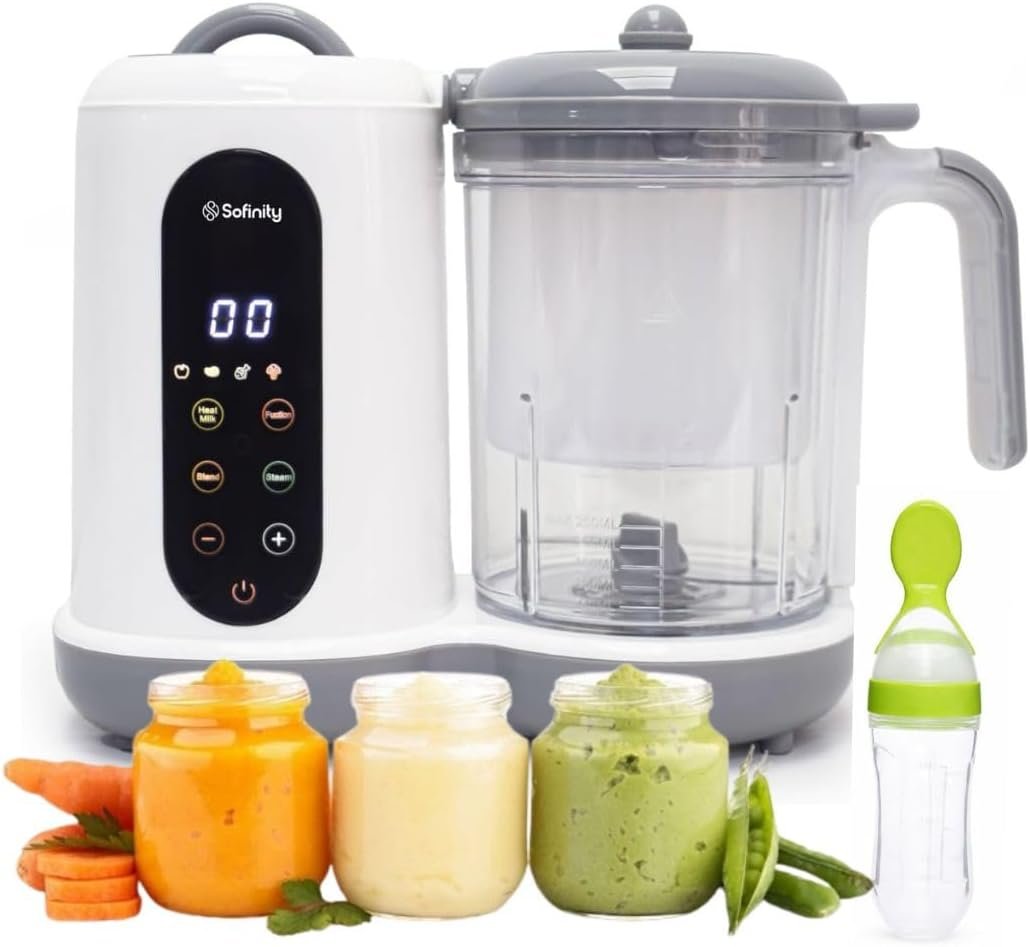 Baby Food Steamer & Blender 2-in-1 | Rapid Steaming, Smooth Purees, BPA-Free Design, Auto Shut-Off, Large Capacity for Homemade Infant Meals & Toddler Nutrition