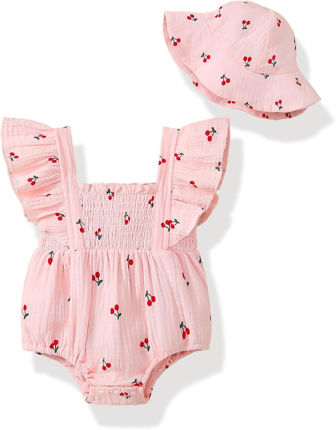 Baby Girl Clothes Infant Summer Romper Cotton Linen Newborn Onesie Bodysuit Outfits with Hat