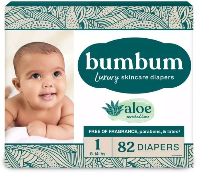 Bum-Bum Luxury Fragrance-Free Disposable Diapers – (Select Size and Count) (Size-1)
