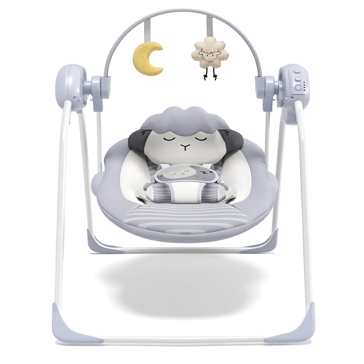 Baby Swings for Infants, Portable Baby Swing with 5-Speed, with Music and Timing for 0-9 Months 6-20 lbs
