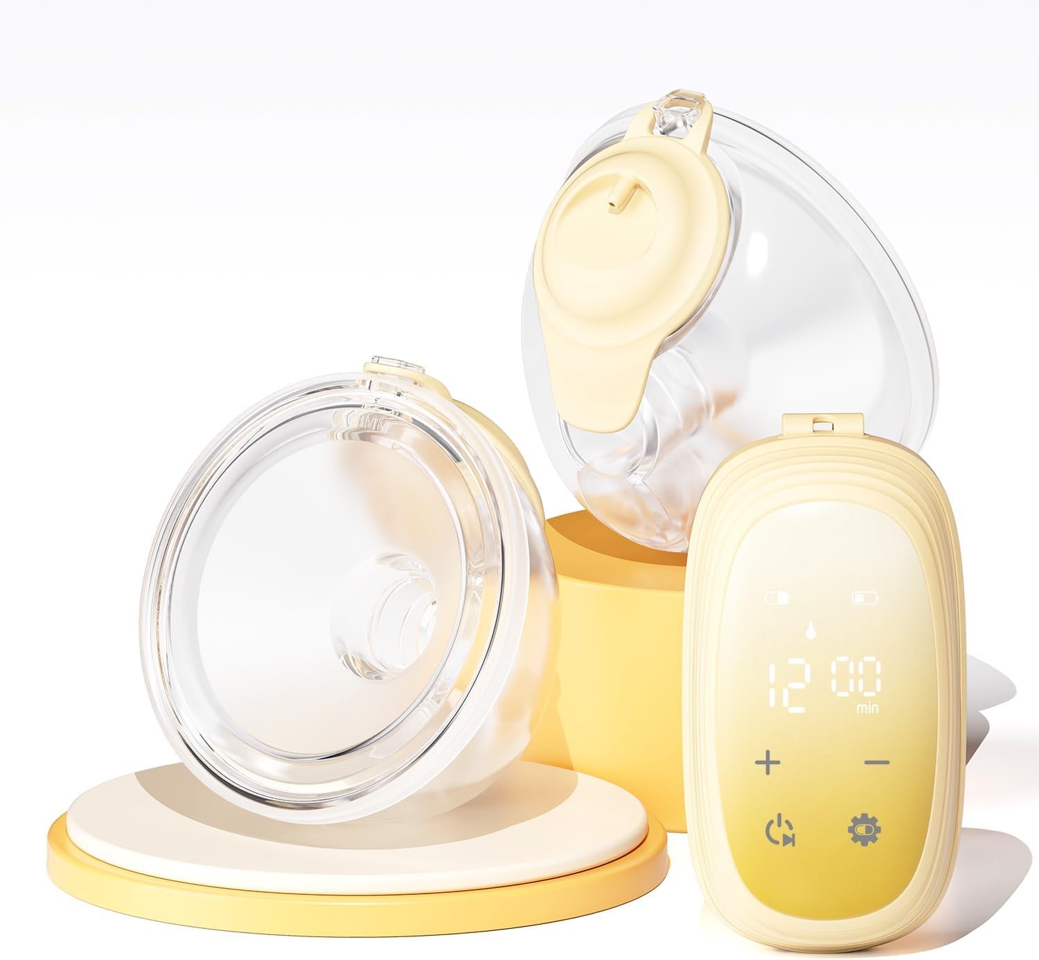 Springhope No.3398 Electric Double Breast Pump Strong Suction, 4 Modes& 12 Levels, Effective Breastfeeding Pump 28/24/21/19mm Flange, Hands-Free Wearable Milk Bowl 2 Pump