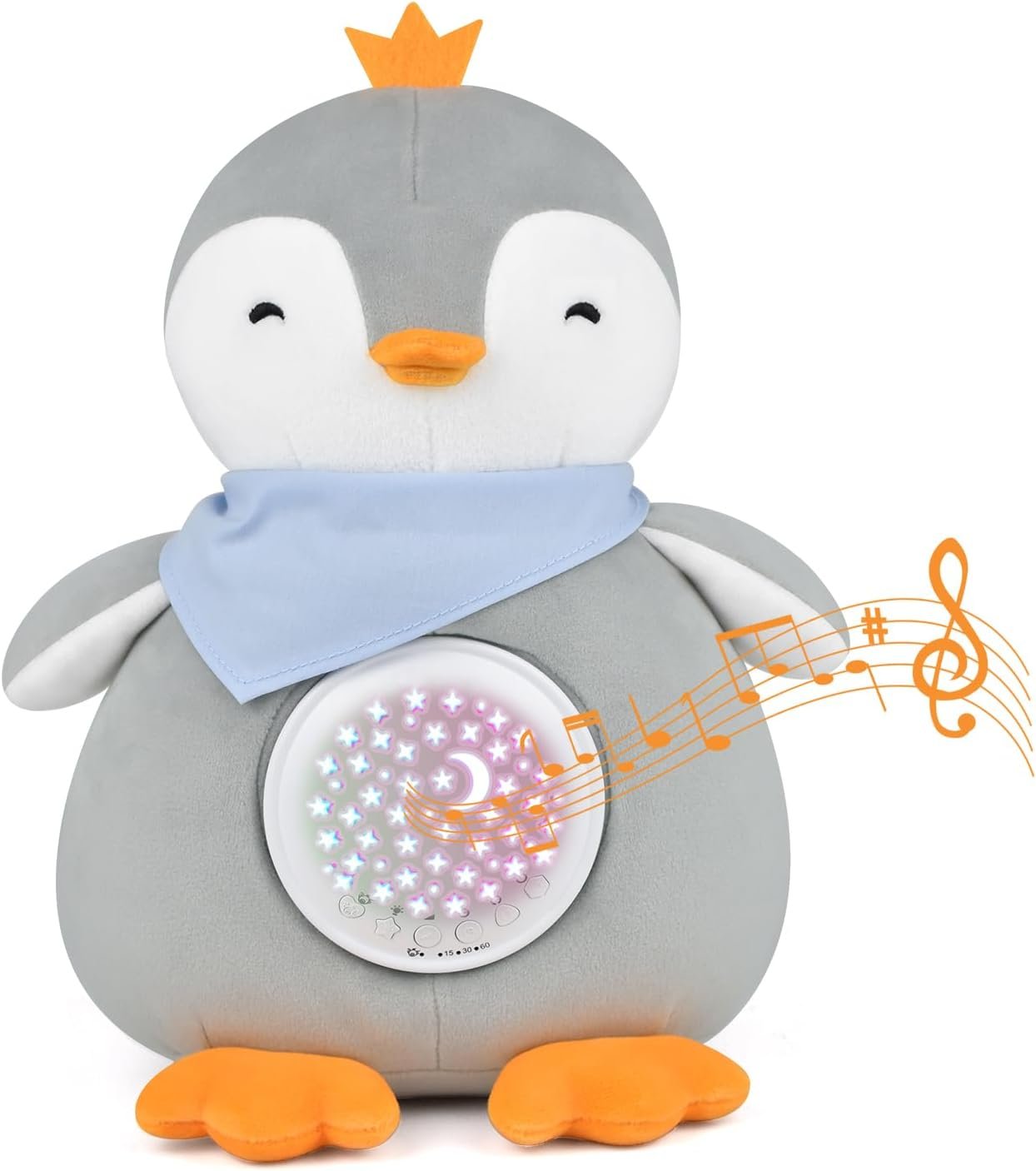 Baby Sleep Soother APUNOL Baby Sound Machine Rechargeable Night Light Projector with 16 Soothing Sounds, Cry Sensor for Kids, Auto-Off Timer White Noise Machine