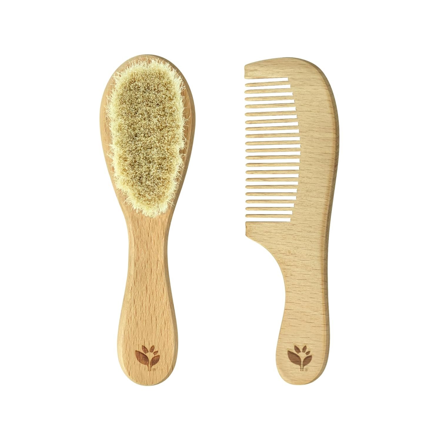green sprouts Baby Brush & Comb Set | Gently grooms baby’s hair | Made of natural wood and bristles