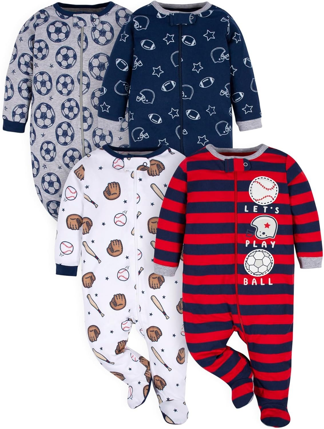 Gerber baby-boys 4 Pack Sleep ‘N Play Footie