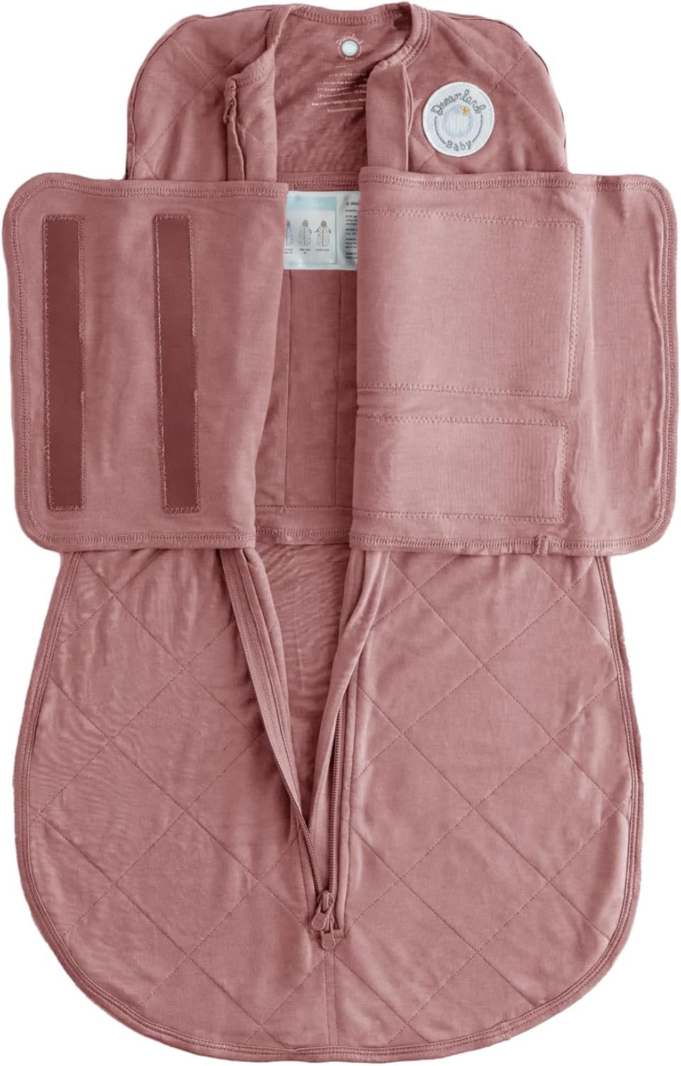 Dreamland Baby Viscose Swaddle Blanket (0-6 Months). 1.0 TOG Ultra Soft Swaddle Blanket w/Built in Band. 95% Viscose, 5% Spandex (Rose). Mom-Owned US Business, Premium Materials