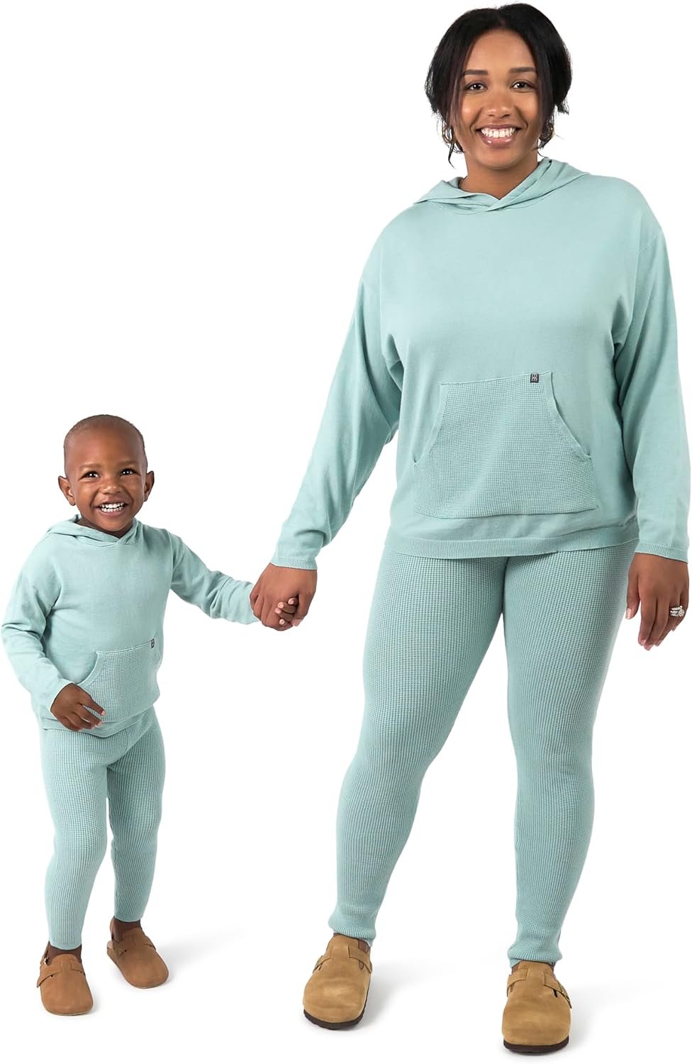 Modern Moments by Gerber Baby Girl’s Mommy and Me Hooded Waffle Sweater Knit Top and Legging Set