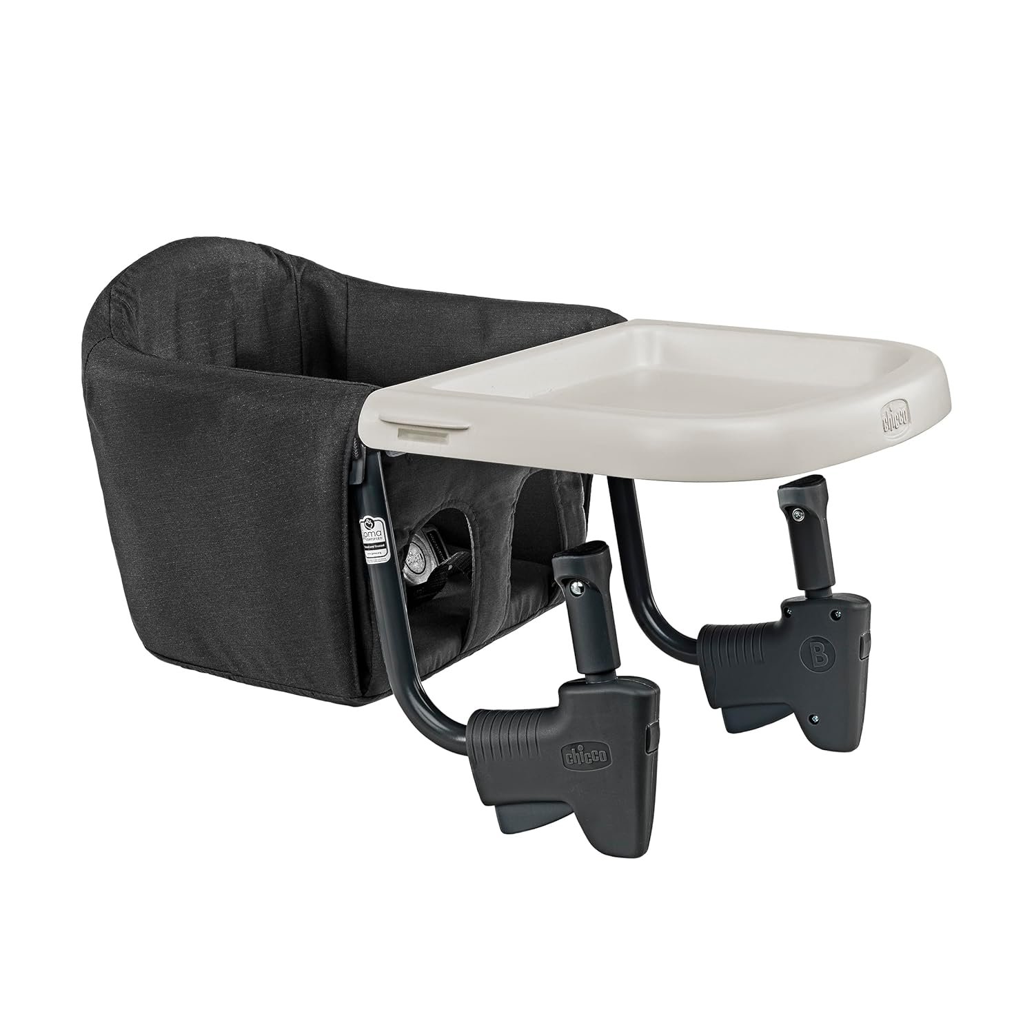 Chicco FastLock Go Hook-On High Chair with Carry Bag, Portable High Chair for Babies and Toddlers, Sets up in Seconds, Black/Black