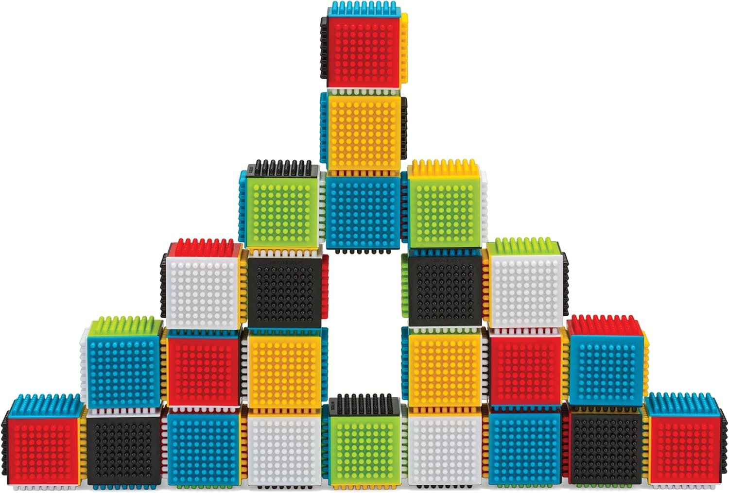 Infantino Press & Stay Sensory Blocks, Developmental Activity Blocks, 24-Piece Multicolor Stacking Toy Set for Babies & Toddlers 12 Months+