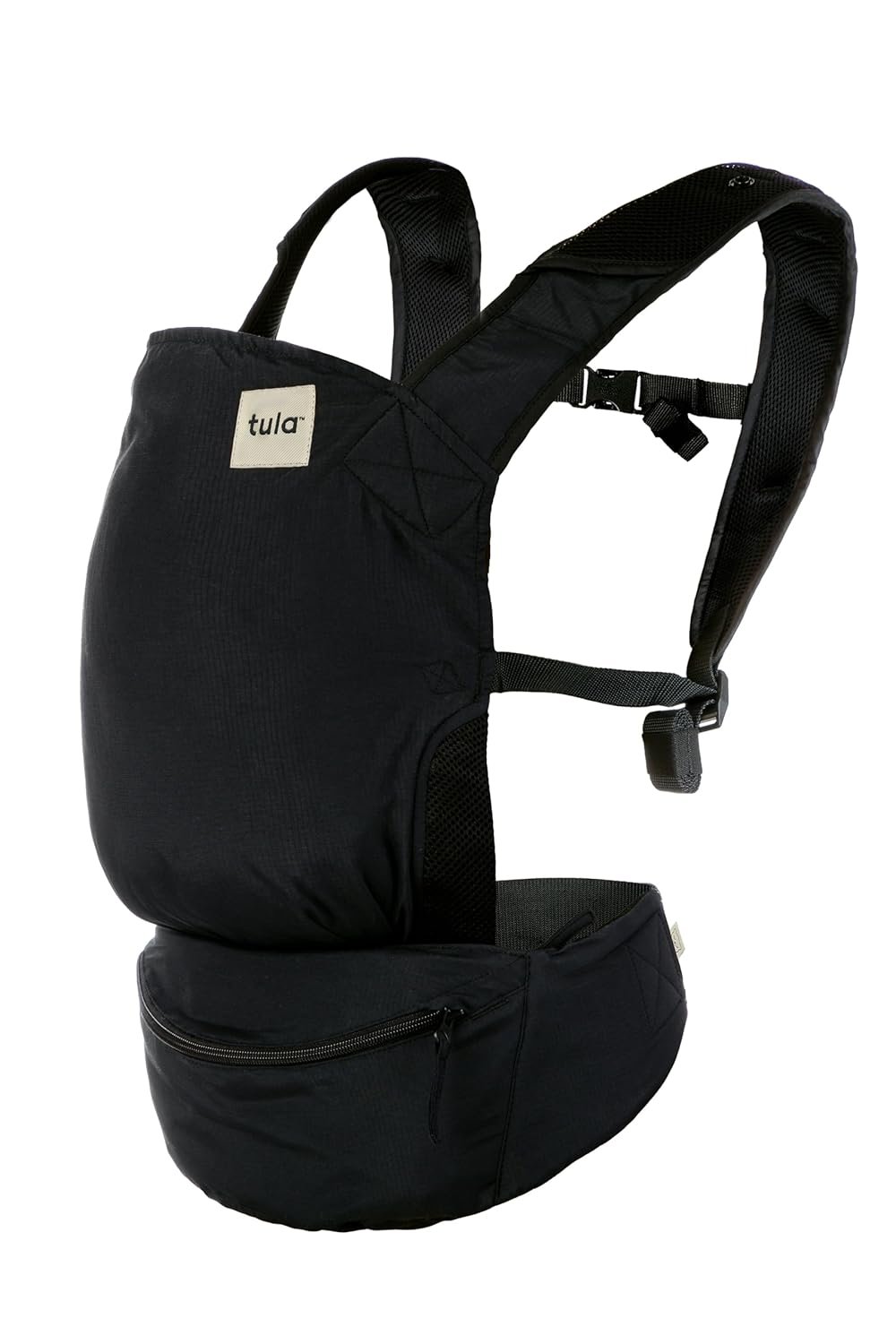 Baby Tula Lite Compact Baby Carrier, Ultra Compact and Lightweight, Convenient Carry Pouch, Ergonomic and Multiple Positions for 12 – 30 pounds – Black