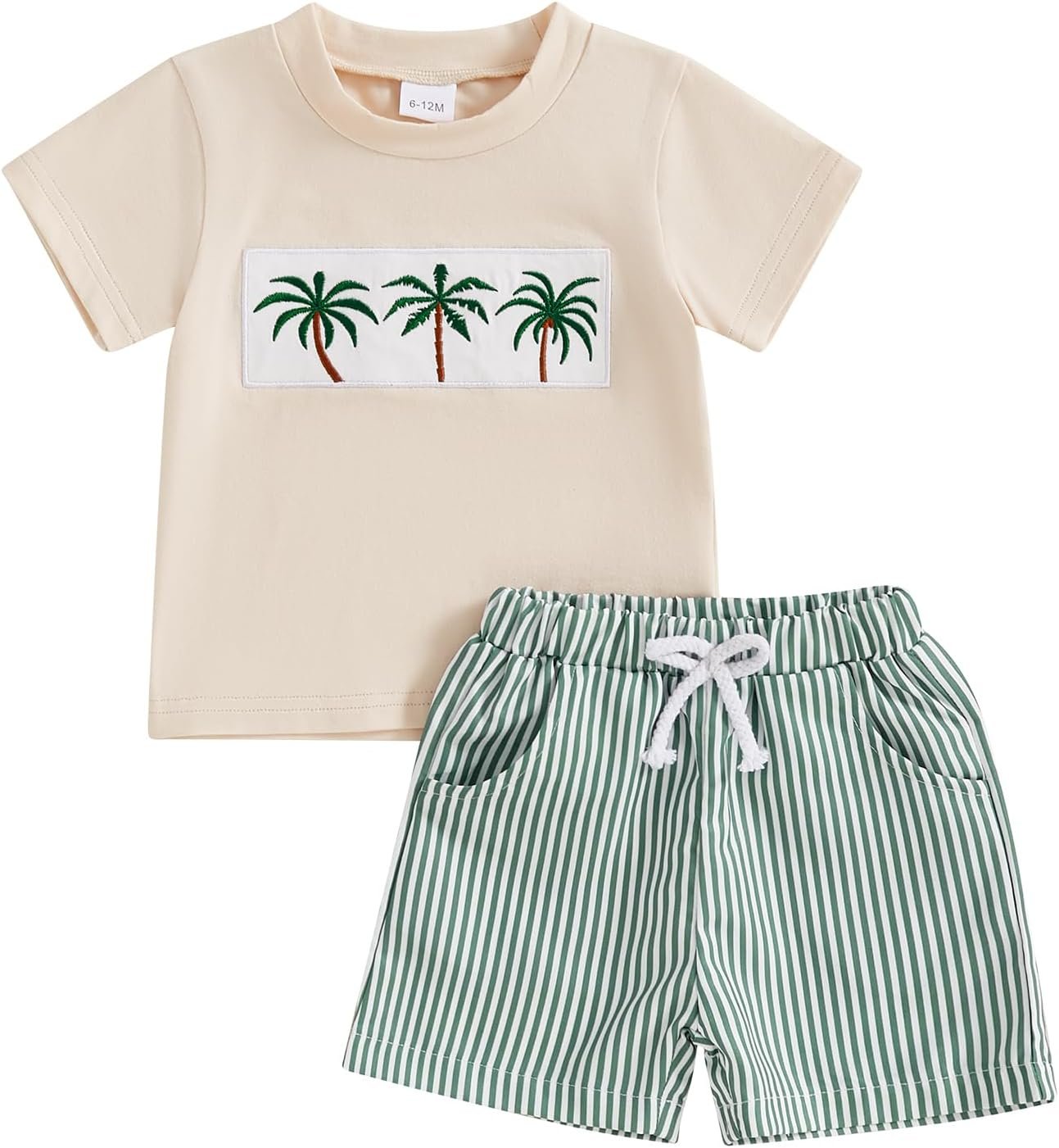 Baby Boy Summer Clothes Tropical Palm Tree Print T-shirt Shorts Set Infant Toddler Hawaiian Beach Outfits