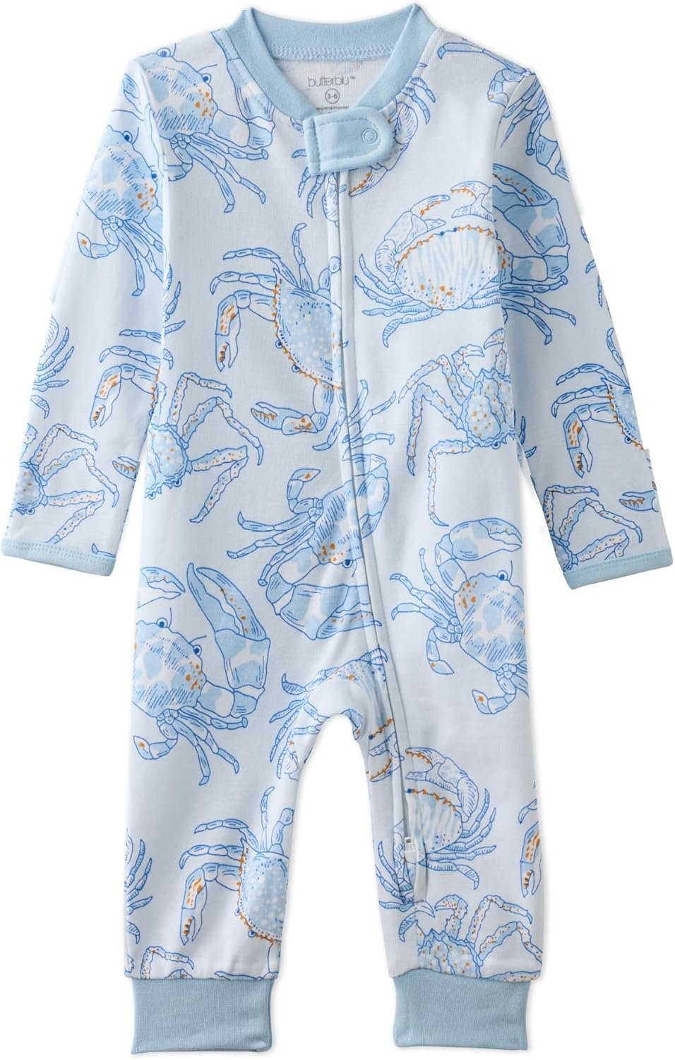 Butterblu Shadow Sleep & Play Baby Pajamas 100% Organic Cotton Two Way Zipper Sleeper Pajamas for Baby Boys & Girls​