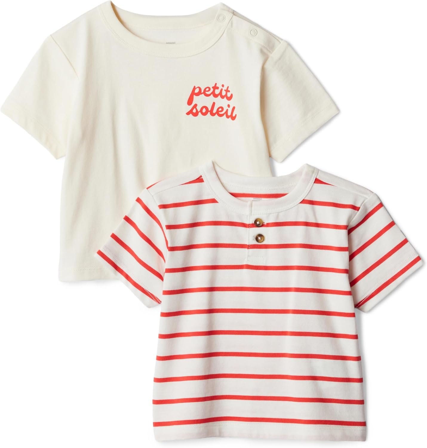 Amazon Essentials x Sofia Grainge Toddlers and Baby Boys’ Cotton Short Sleeve Crewneck T-Shirts, Pack of 2