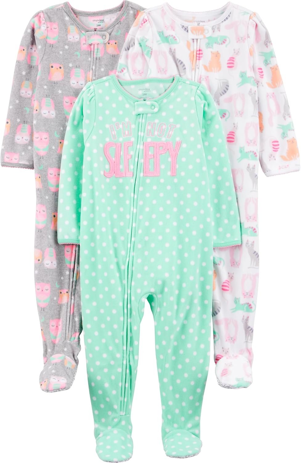 Simple Joys by Carter’s girls Loose-Fit Flame Resistant Fleece Footed Pajamas