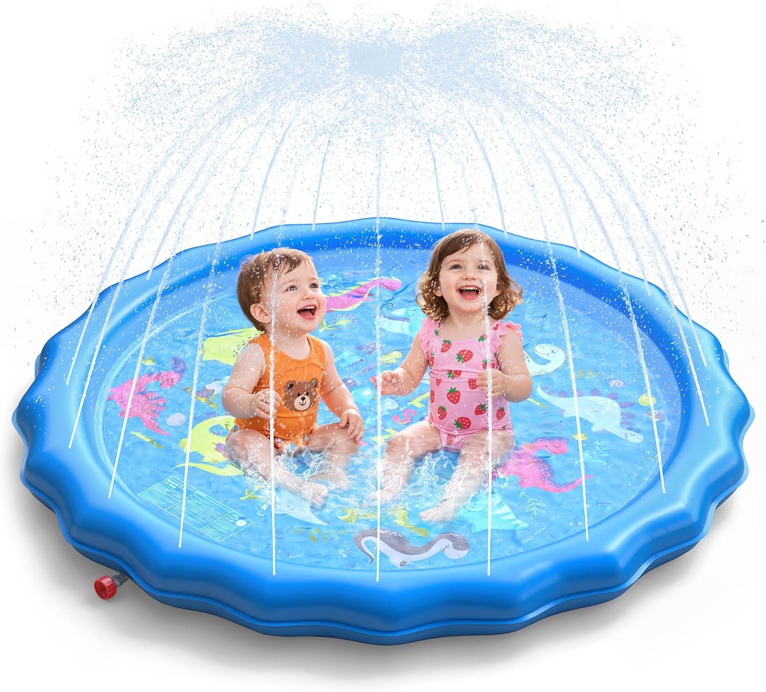 QPAU Splash Pads for Toddlers 1-3, Durable 67″ Baby Splash Pad, Outdoor Sprinkler for Kids Toddler Toys, Summer Water Play Mat for Girl Boy Birthday Gift 2 Year Old