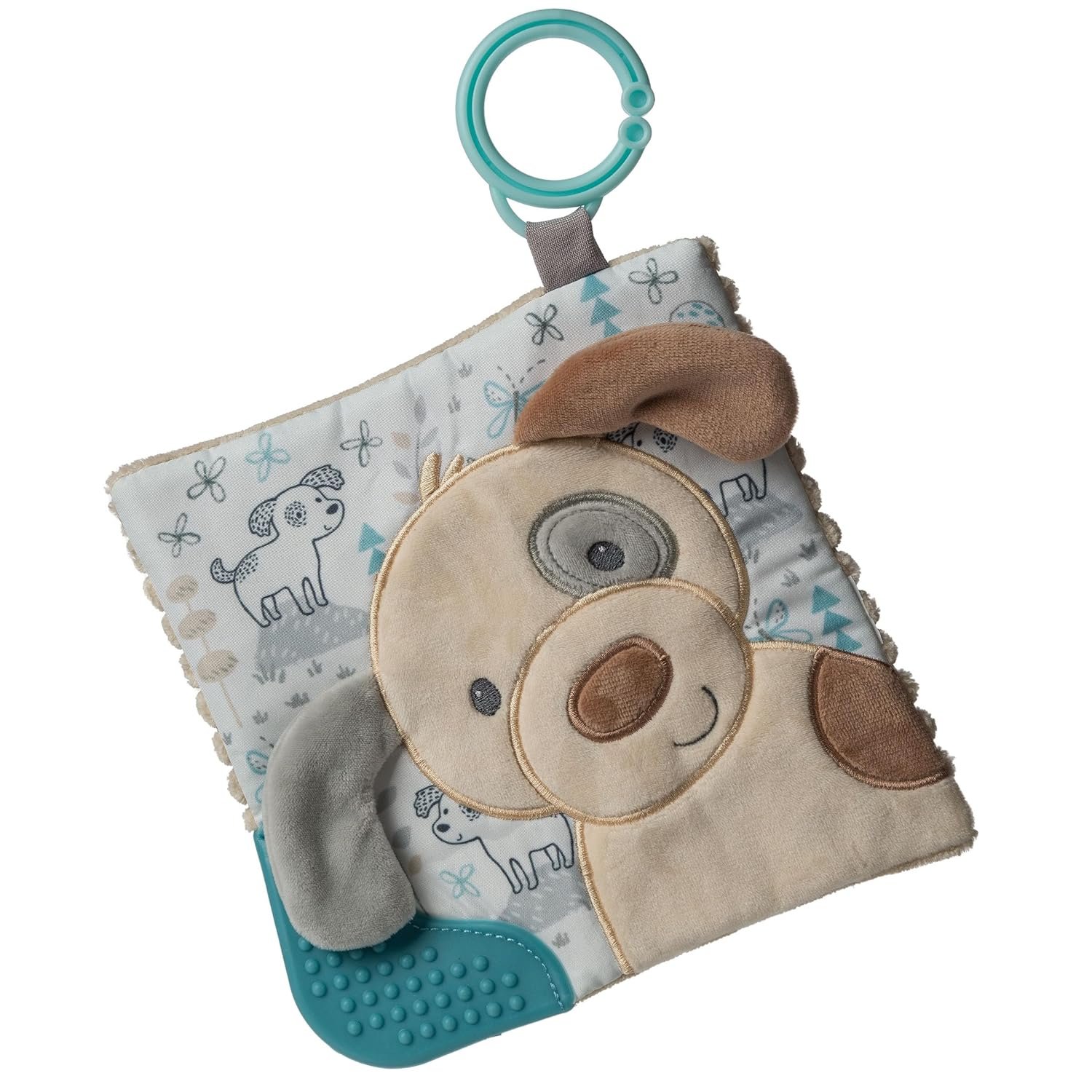 Mary Meyer Crinkle Teether Toy with Baby Paper and Squeaker, 6 x 6-Inches, Sparky Puppy