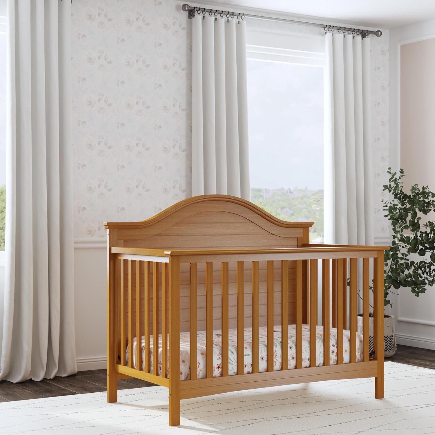 Carter’s by Davinci Nolan 4-in-1 Convertible Crib in Chestnut, Greenguard Gold Certified