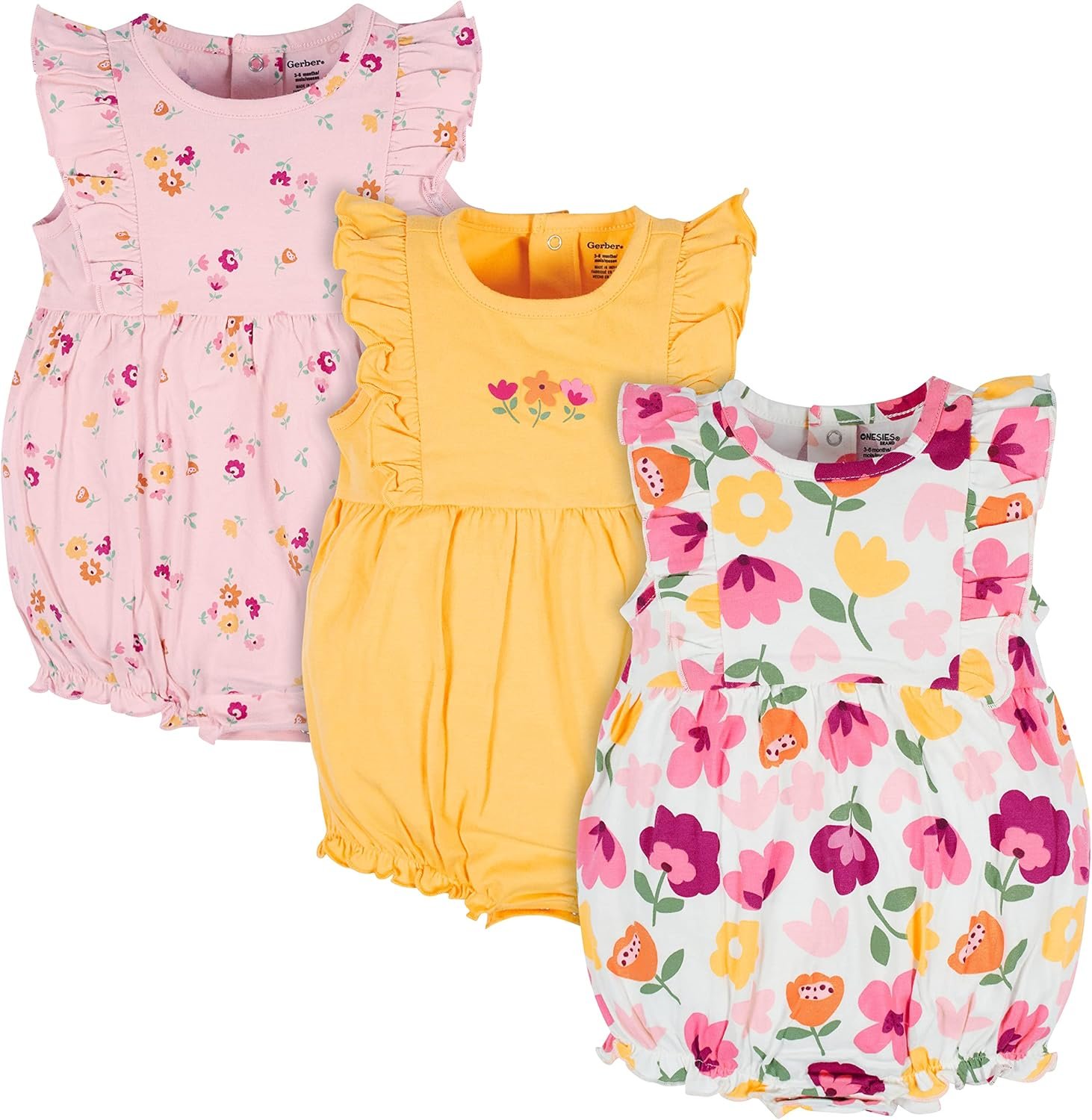 Onesies Brand Baby Girls’ 3-pack Romper