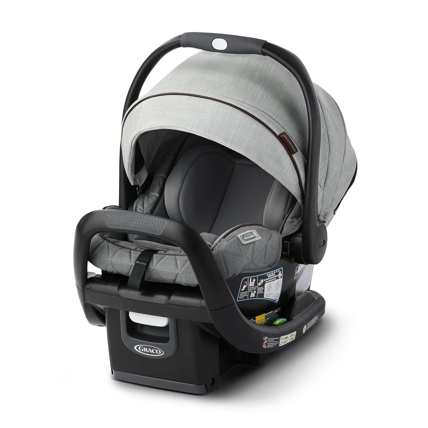 Graco® Premier SnugRide SnugFit XT Infant Car Seat, Anti Rebound Bar for Extra Safety, SnugLock Easy Install, Privacy Drape, Storage Pocket, Baby Car Seat, Midtown