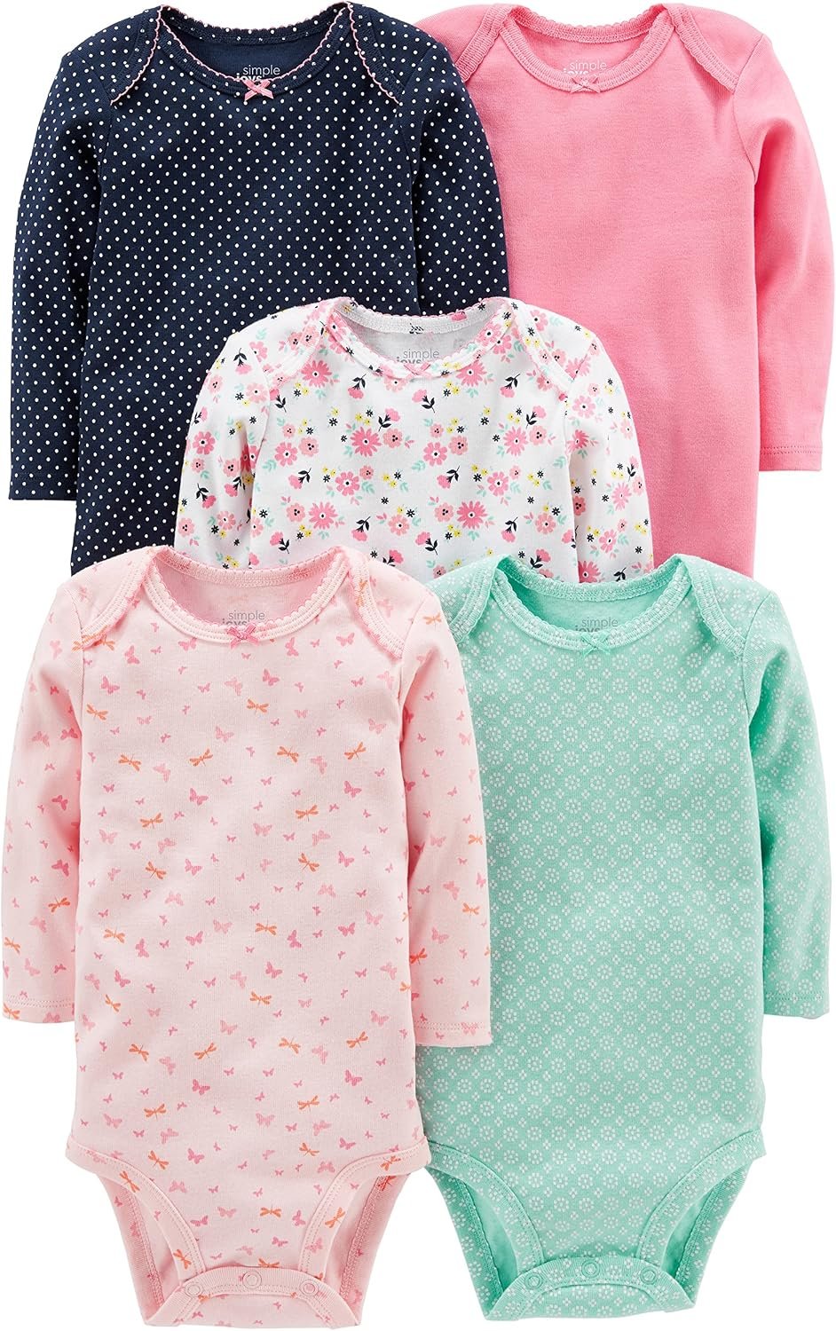 Simple Joys by Carter’s Baby Girls 5-pack Long-sleeve Bodysuit