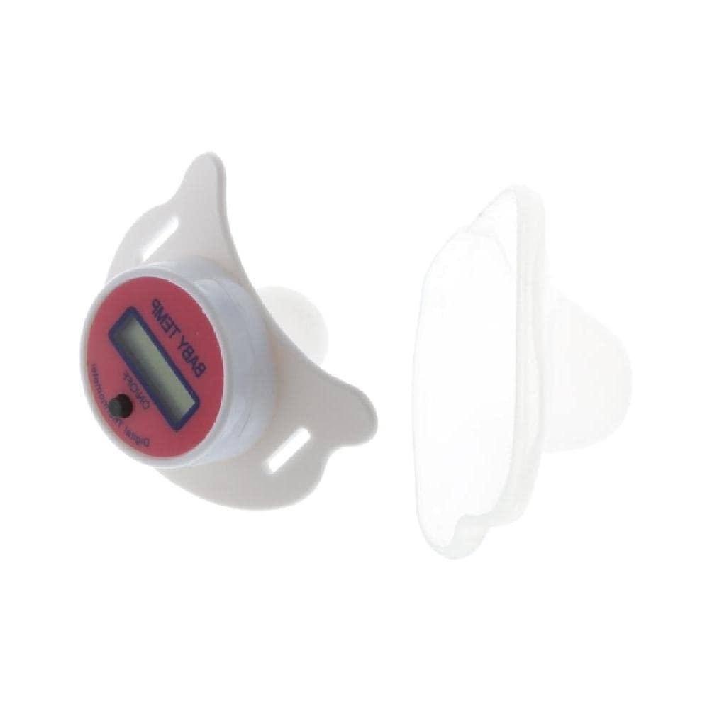 High Accuracy Thermometer LCD Display Nipple-Shaped Pacifier Babies’s Heating Fever Monitor Gauge Pink/Blue Digital for Baby Oral Mouth Temperature Measuring Nipple
