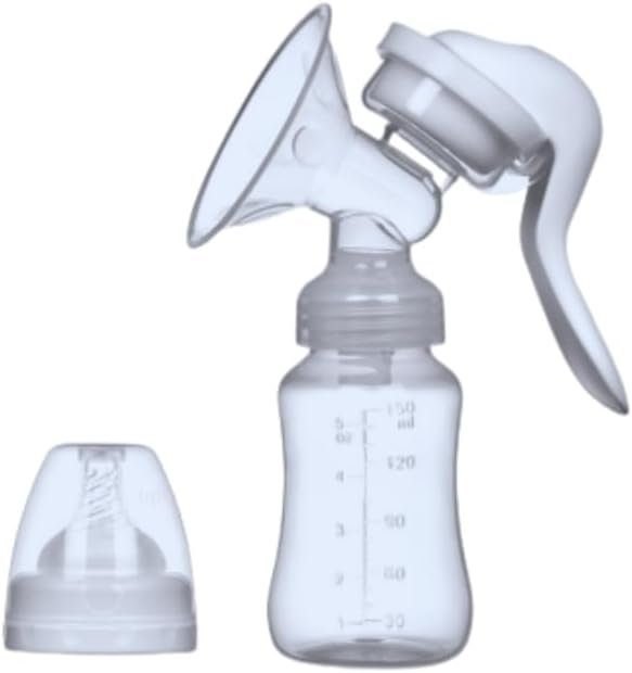 Manual Breast Pump with Adjustable Suction – BPA-Free Silicone Hand Pump for Breastfeeding Mothers (150ml)