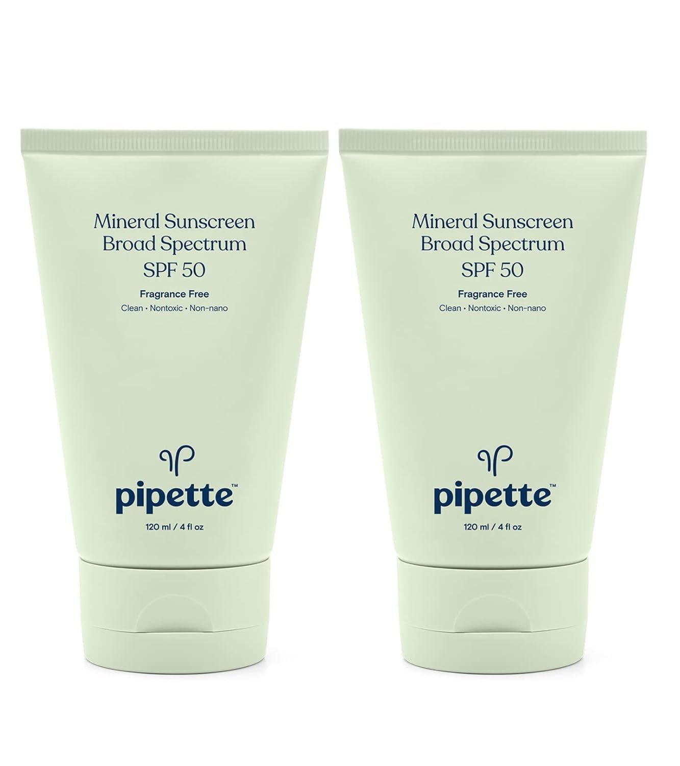 Pipette Mineral Sunscreen – SPF 50 Broad Spectrum Baby Sunblock with Non-Nano Zinc, UVB/UVA Non-Toxic Sun Protection for Kids & Sensitive Skin, 4 fl oz