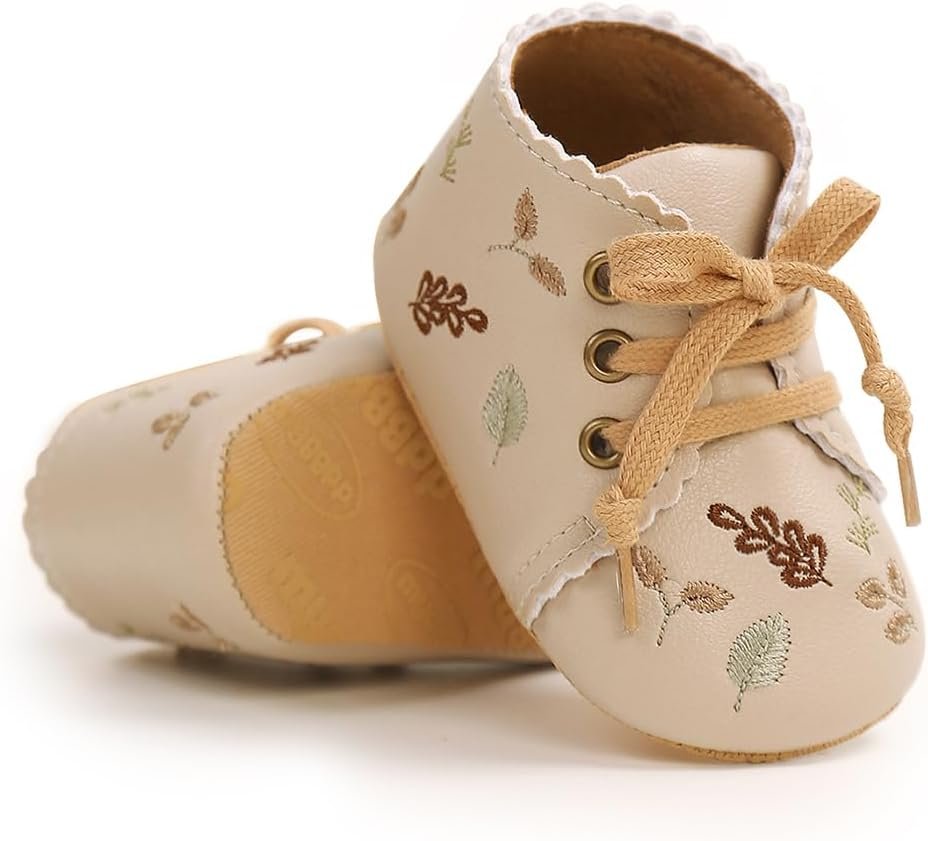 Baby Girls Mary Jane Flats Non-Slip Soft Sole Infant Newborn Walking Shoes Princess Wedding Dress Shoe