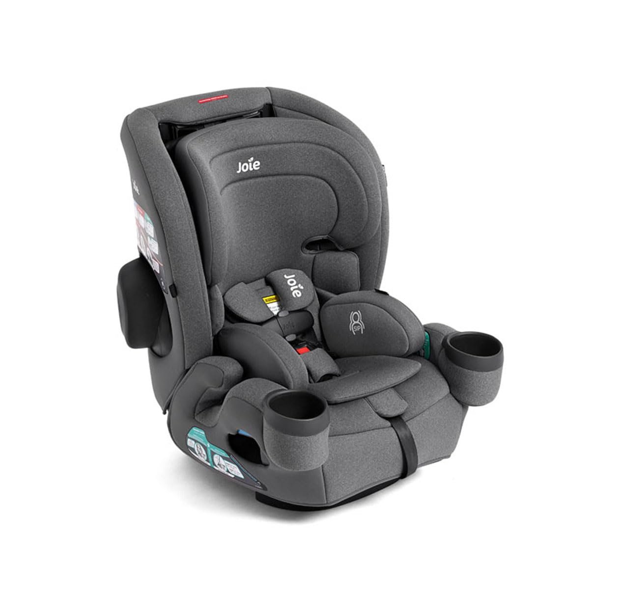 Joie Baby, Saffron™ SI 4‑in‑1 Convertible Car Seat, Rear‑Facing, Forward‑Facing, High‑Back & Booster, LockTight™ Install, Side Impact Protection, No‑Rethread Harness (Thunder)
