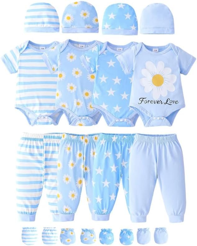 Baby Boy Girl Clothes Newborn Essentials Unisex Must Haves 20Pcs Set Cute Infant Outfits 0 3 6 9 12 18 Months