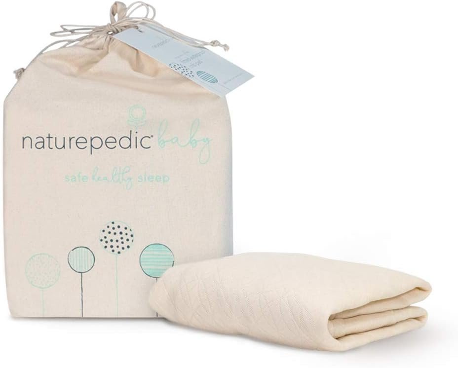 Naturepedic Organic Crib Mattress Cover – Skin Friendly, Breathable & Absorbent Crib Mattress Protector – Removable Mattress Pad for Baby and Toddler Bed – Fitted Ivory