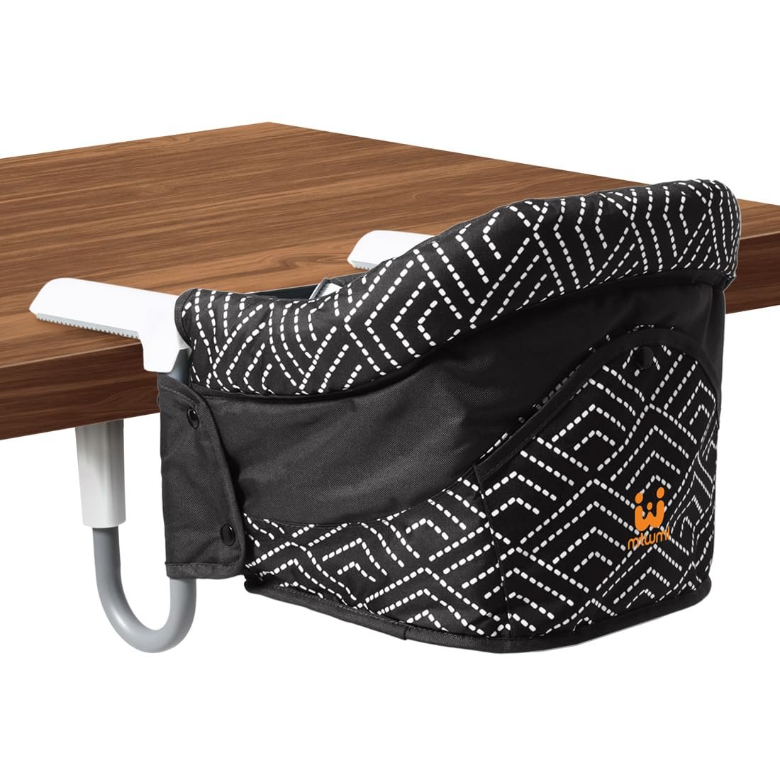 MTWML Portable High Chair for Table,Hook On High Chair that Attaches to Table,Space Saver Clip On Counter Seat for Baby,Easy Clean Baby Feeding Clamp Seat with Carry Bag for Travel(Stripe-Black)