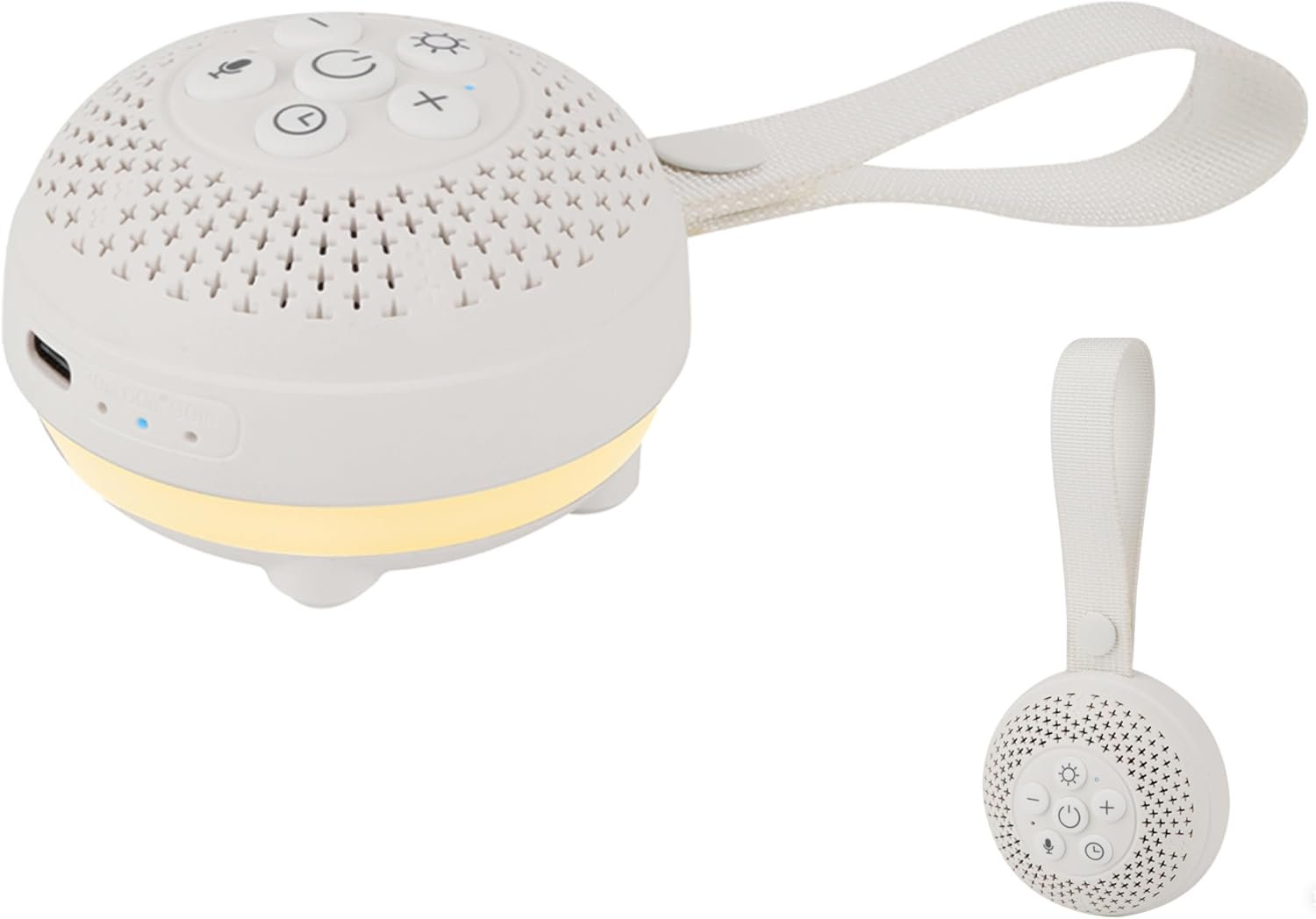 White Noise Machine with 16 Soothing Sounds and Voice Recording， Portable Sleep Sound Therapy with 3 Night Lights， Rechargeable Timer for Baby Adults Travel