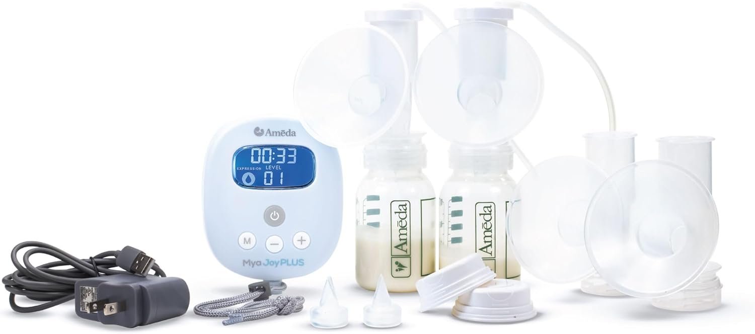 Ameda MYA Joy Plus Electric Breast Pump | Rechargeable Breast Pump | Portable Breast Pump Hands Free | Hospital Grade Breast Pump | Includes HygieniKit & Ameda Pump Parts | Hands Free Breast Pump