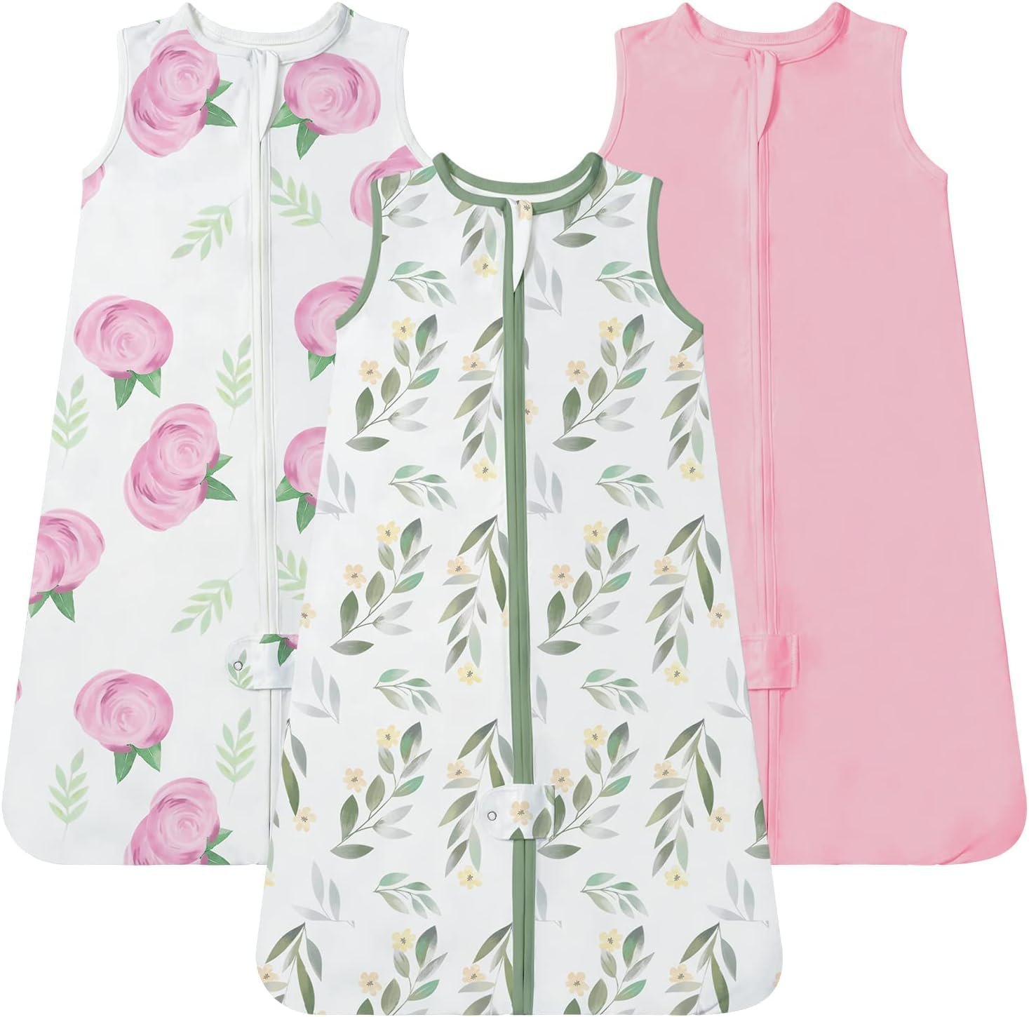 TotAha Sleep Sack 0-3 months 3 Pack, Buttery Soft Newborn, Infant Sleeping Bag for Girls, Light Baby Wearable Blanket, 0.5 TOG
