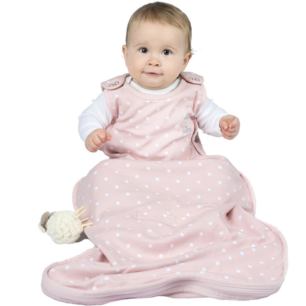 Woolino Merino Wool & Organic Cotton Baby Sleep Sack 2-24 Months – Ultimate 4-Season Baby Sleeping Bag, Universal Size Wearable Blanket, 2-Way Zipper & Adjustable Fit, Year-Round Use – Rose