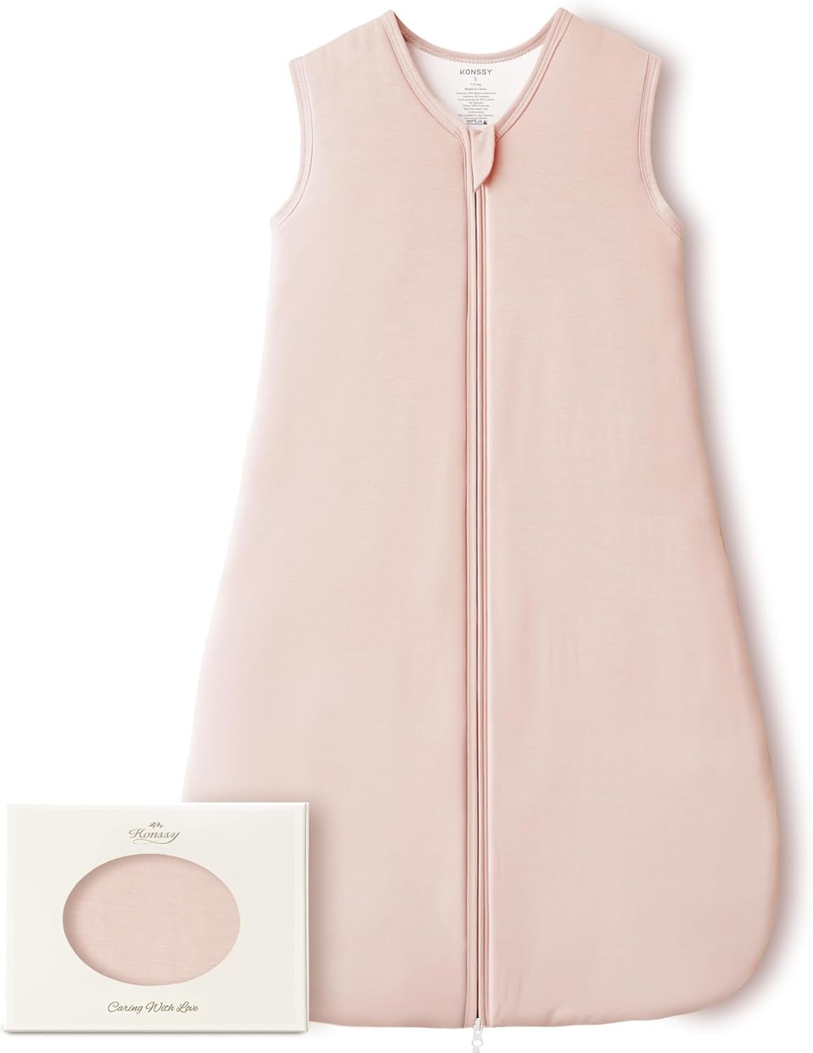 Konssy Rayon Made from Bamboo Baby Sleep Sack, 1.0 TOG Quilted Baby Wearable Blanket with 2-Way Zipper, Sleeping Bag