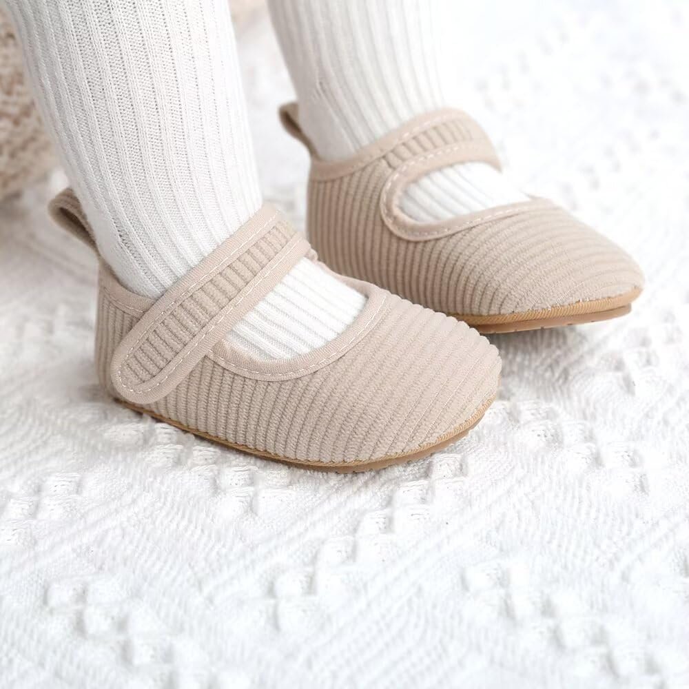 Toddler Baby Boys Girls Shoes Flats Shoes Soft Sole Rubber Non-Slip Prewalkers Newborn First Walking Shoes Crib Shoes