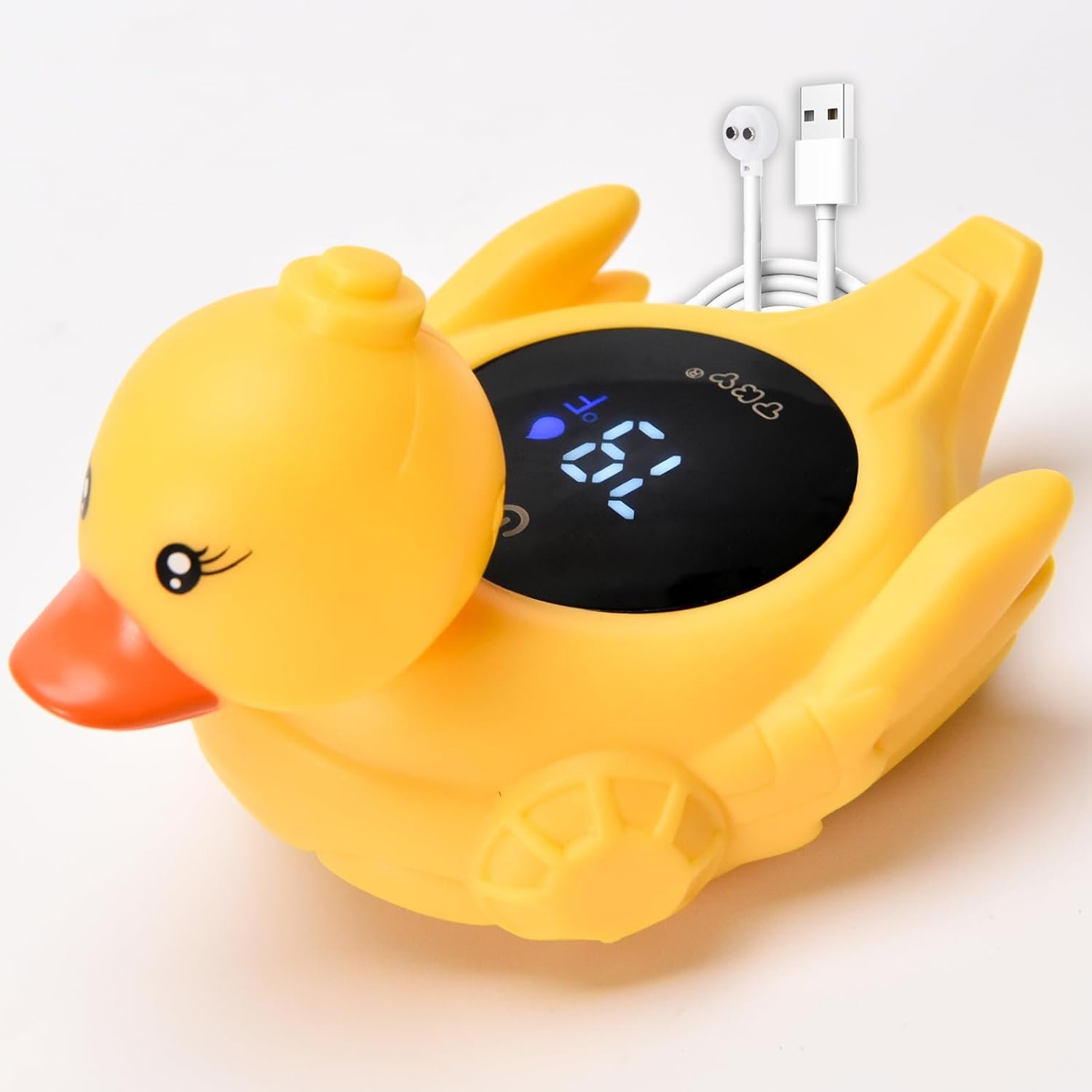 Baby Bath Thermometer – Digital Floating Water Thermometer with LED Display & Color Temperature Alerts, Rechargeable Bath Toy for Infant Bathtub Safety, Newborn Bath Essentials Gift