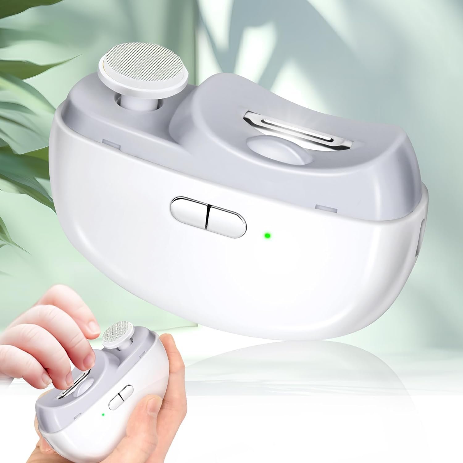 LOQOMI Electric Nail Clipper 3 in 1 Design, Automatic Baby Nail Trimmer Suitable for Night Lighting During Baby sleepwith Light & Featuring Two speeds Suitable for Infants, Children and the Elderly