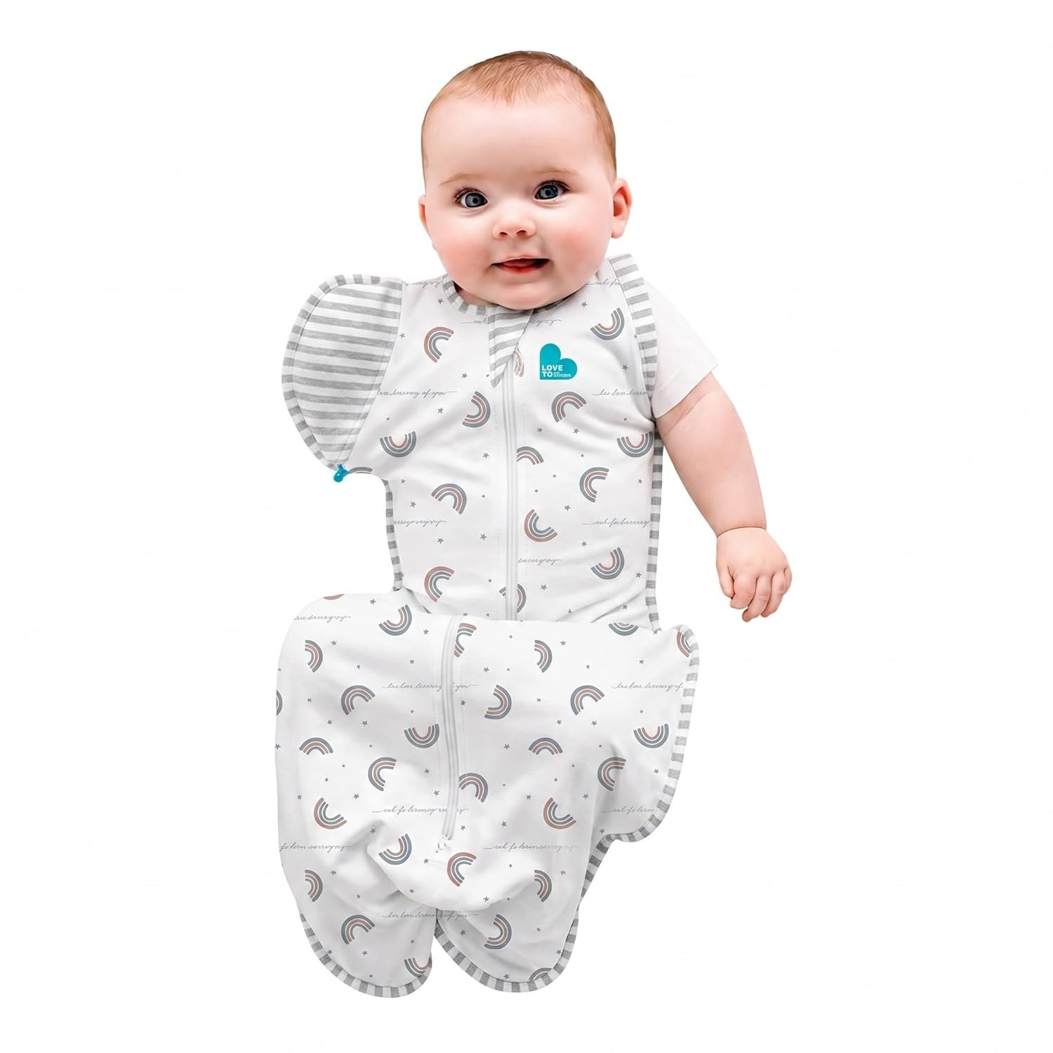 Love to Dream Swaddle Up Transition Swaddle, Patented Zip-Off Wings, Gently Help Baby Transition from Being Swaddled to Arms Free When Showing Signs of Rolling, 1.0 TOG, 13-19 lbs, Rainbow Dream