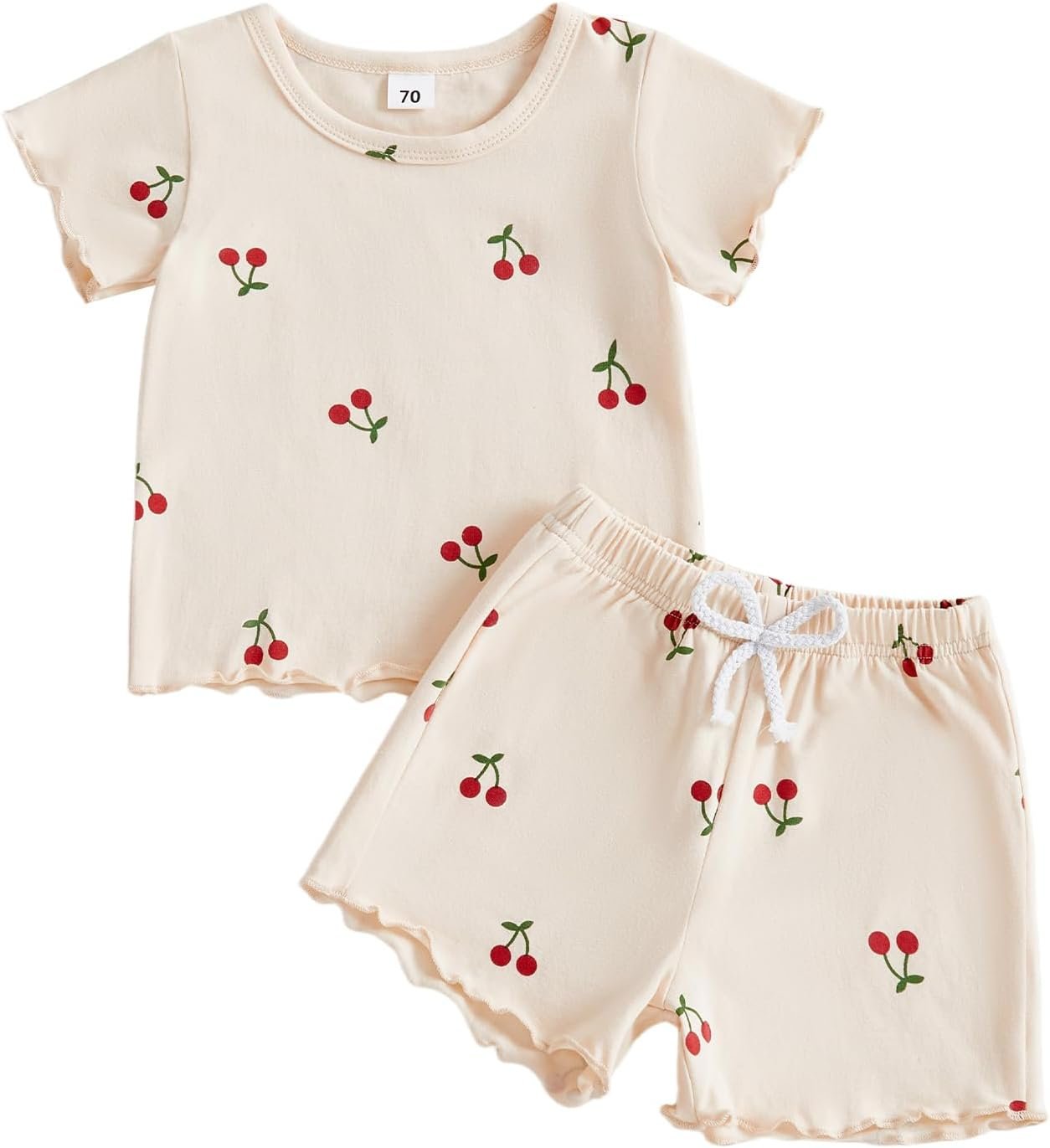 Thorn Tree Summer Baby Girl Clothes Short Sleeve Tops Elastic Shorts Cute Toddler Girls Outfits Infant Outfit