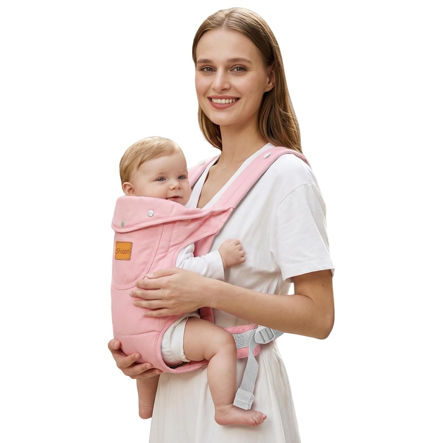 Baby Carrier Newborn to Toddler(8-30lbs), Toddler Carrier Baby Holder Carrier with Adjustable Shoulder Strap, Chest Carriers, Pink