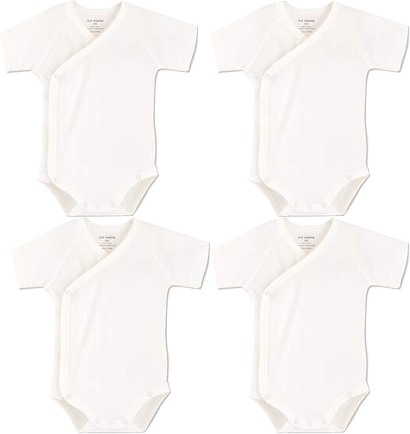 Baby Boys Girls Short Sleeves Kimono Clothes Cotton Baby Side-Snap Bodysuit Pack of Baby Layette Set