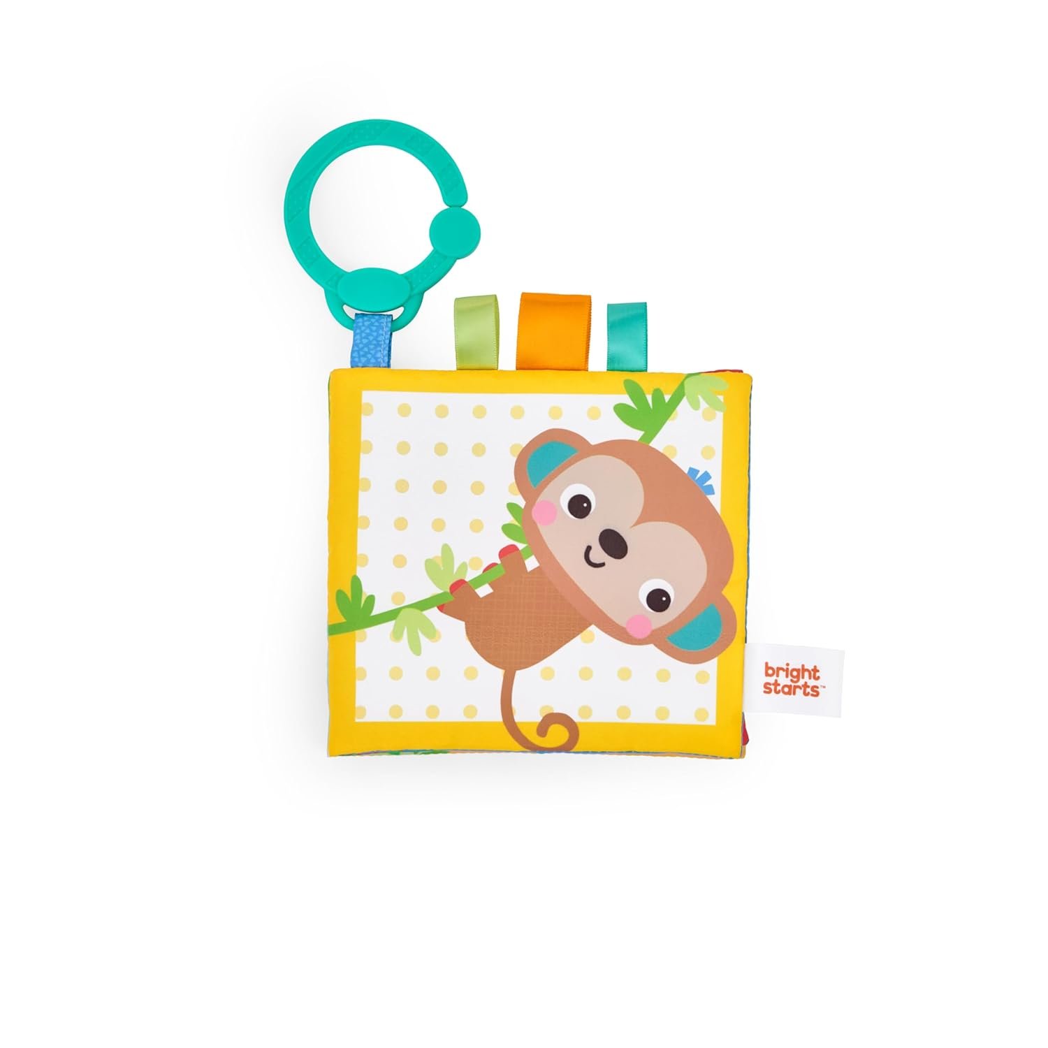Bright Starts Safari Buddies Soft Book, Crinkle Plush Pages with Lion, Monkey, Elephant & More, Baby’s First Book, Unisex, Ages 0+