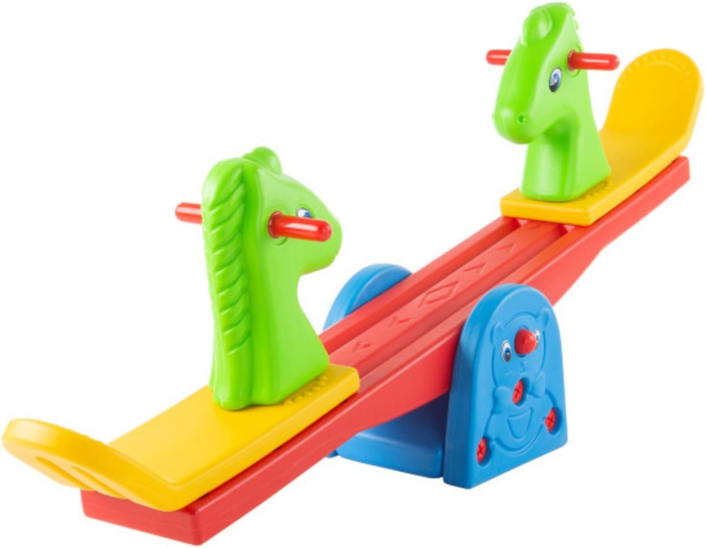HEY! PLAY! Teeter Totter – See Saw for Backyard or Playroom with Easy-Grip Handles – Indoor or Outdoor Play Equipment for Toddlers