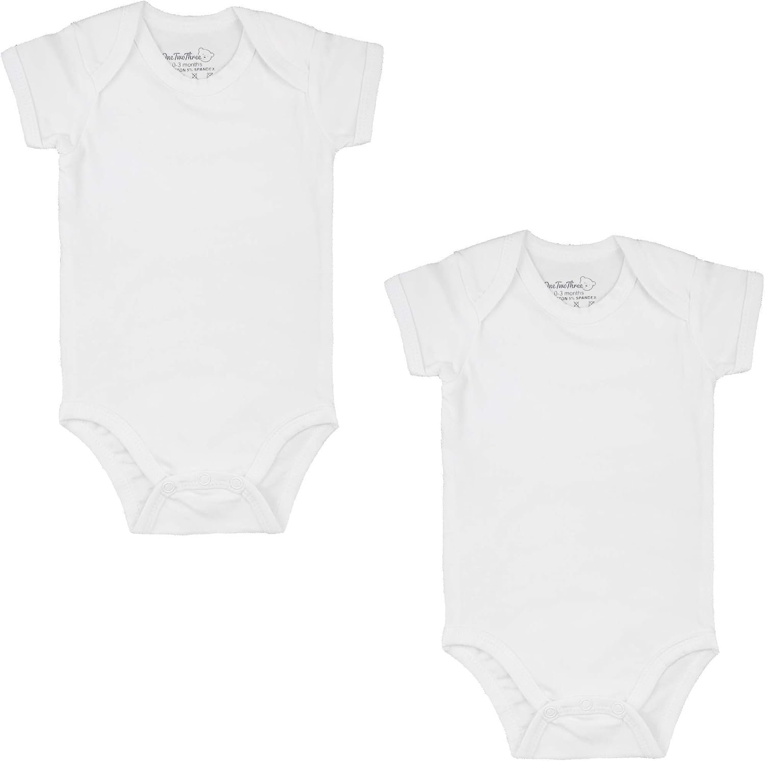 123 Bear Baby Cotton Spandex Infant Bodysuits Long Sleeve and Short Sleeve