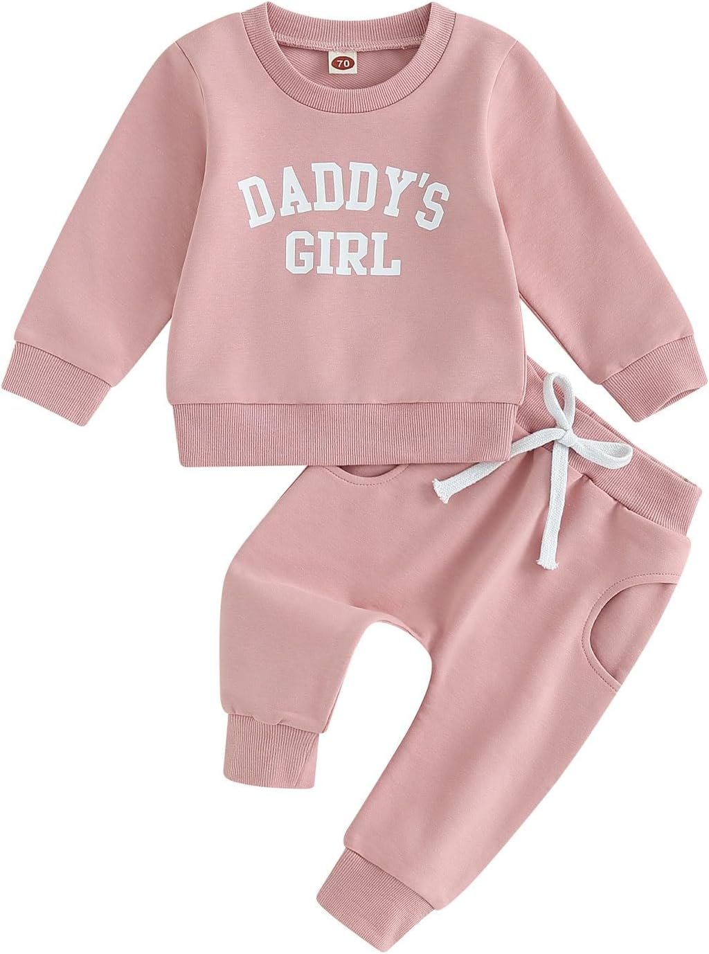 Toddler Baby Girl Clothes Daddys Girl Long Sleeve Pullover Sweatshirt Stretch Jogger Pants Infant Fall Winter Outfit