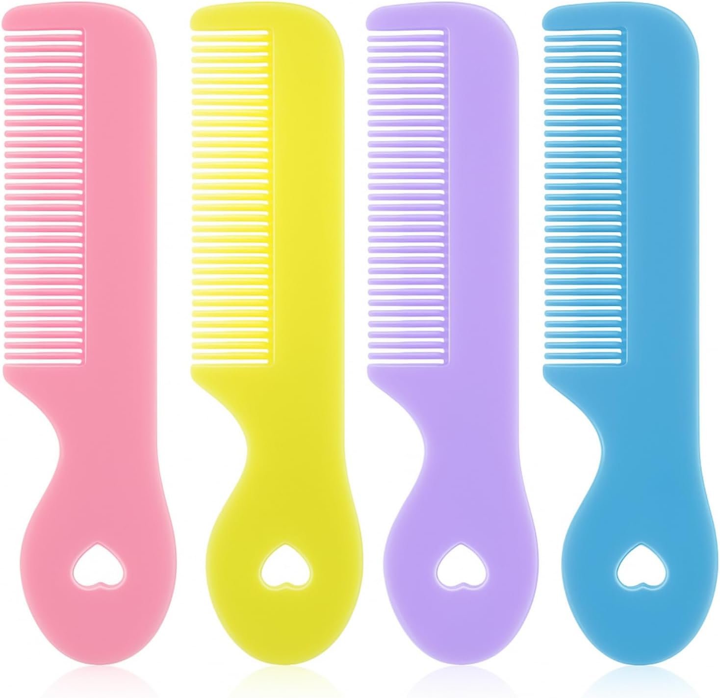 4 Pcs Colorful Baby Hair Comb for Newborn, Round Tip Bristles Cute Comb Baby Grooming for Sensitive Scalp Skin for Infant, Toddler, Kids Grooming, Healthcare Kit